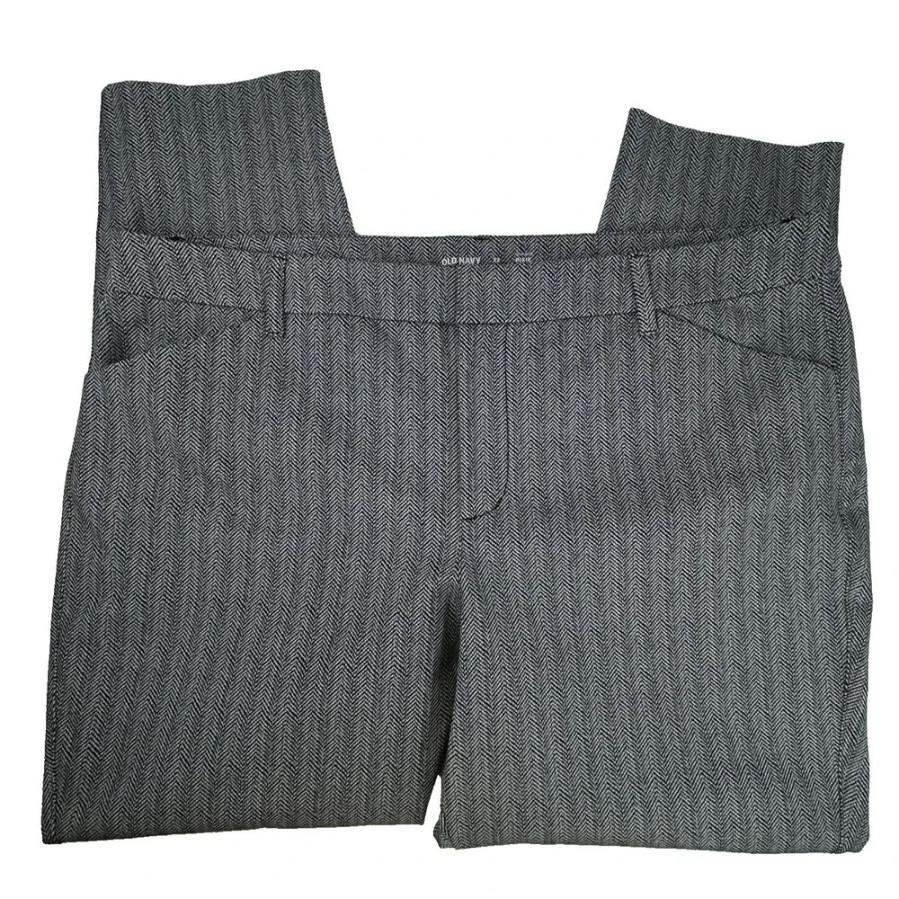 Old Navy Pixie Black White Herringbone High Rise Stretch Pants Size 22 NEW